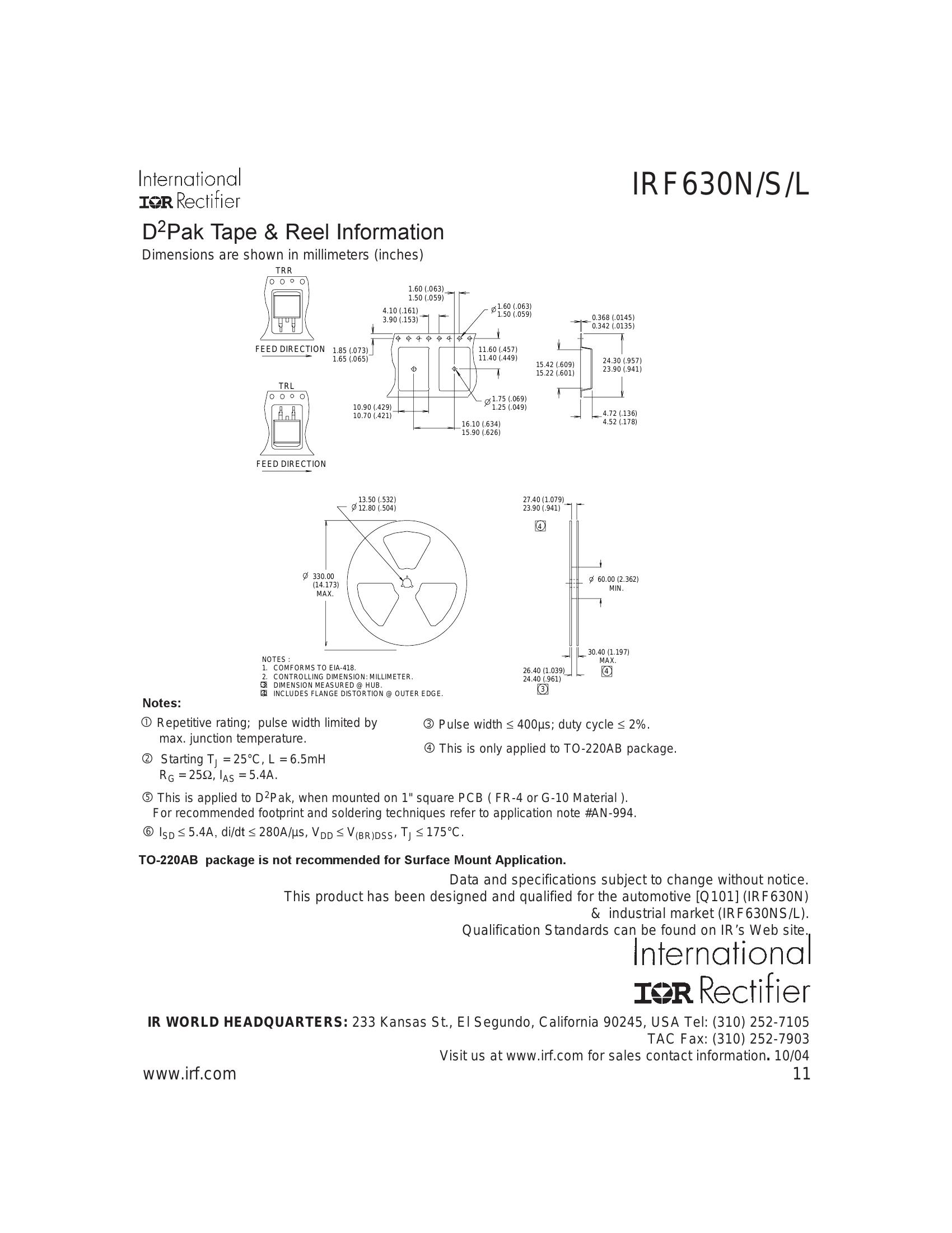IRF630 MOSFET Pinout, Datasheet, Specs Equivalents, 60 OFF