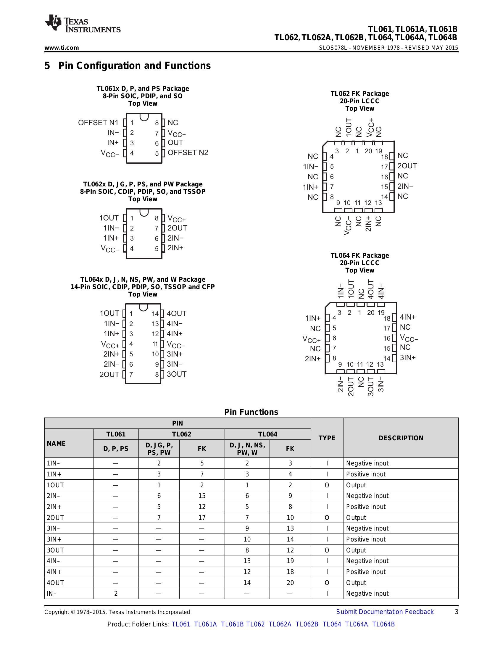 TL064ACN Datasheet & Pinout | TI - AiEMA