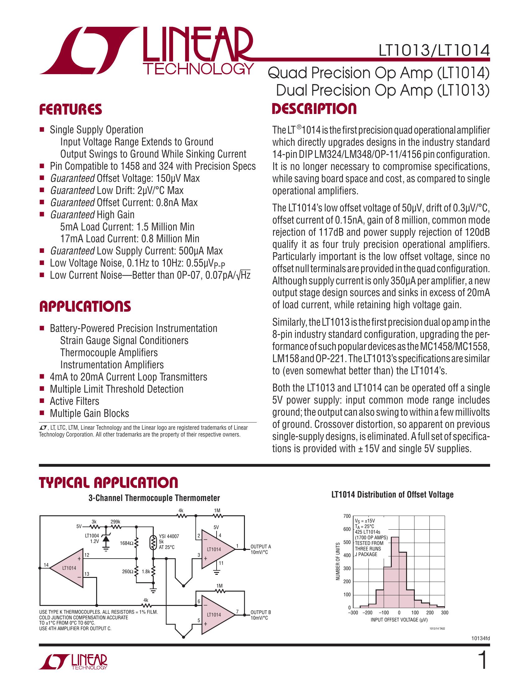 LT1013-DIE Data Sheet, Product Information And Support, 56% OFF