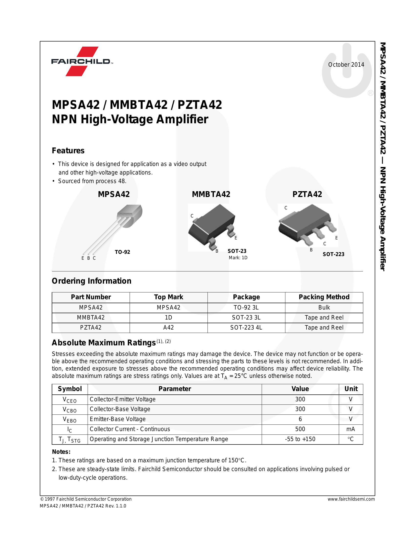 MPSA42 NPN Transistor: Pinout, Datasheet And Replacement, 57% OFF