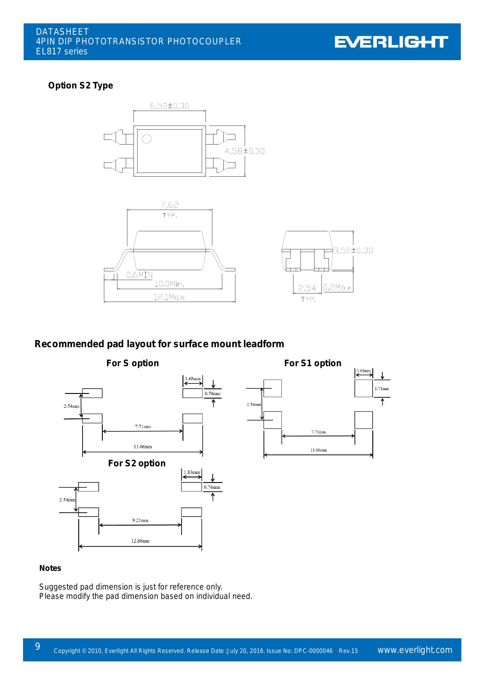EL817C Optocoupler/Phototransistor IC Pinout, Features,, 52 OFF
