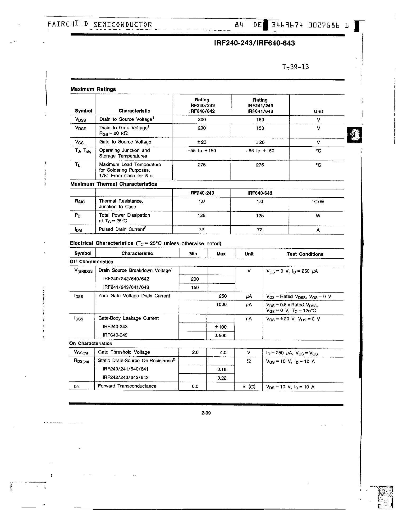 Irf240 Mosfet Datasheet | edu.svet.gob.gt