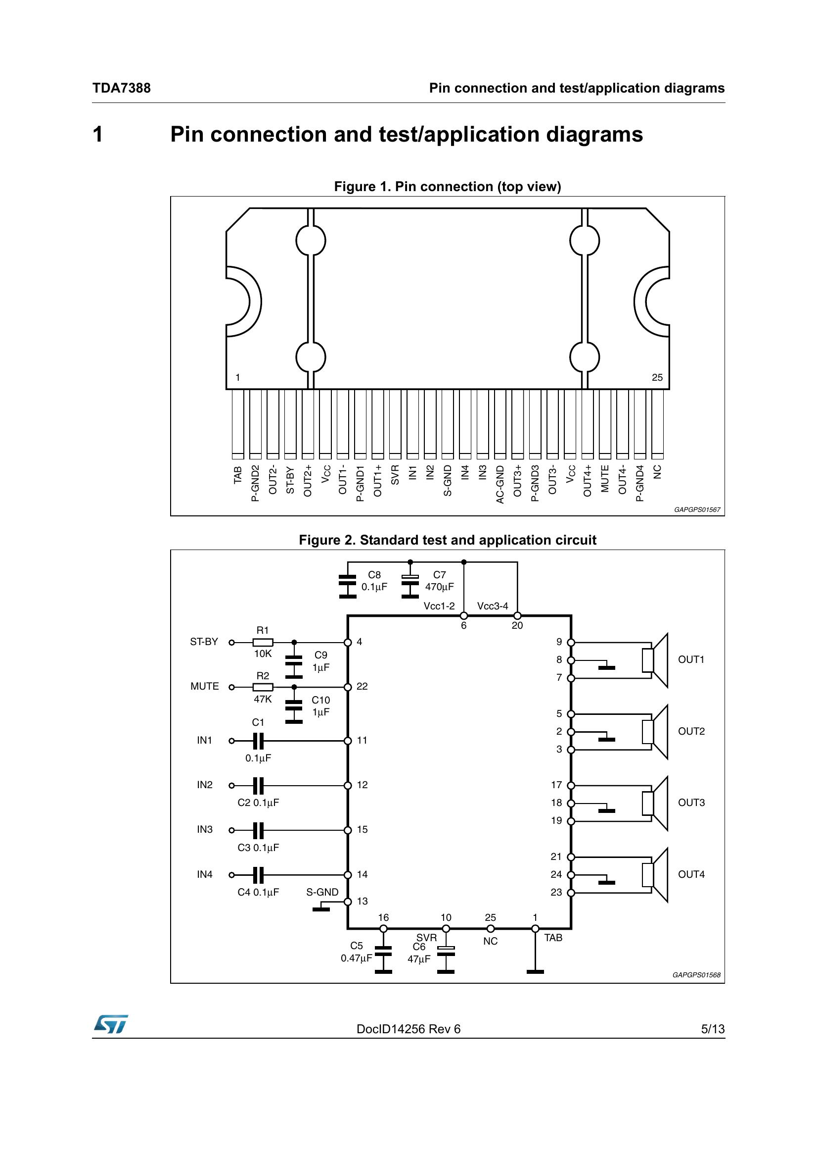 TDA7388 Datasheet & Pinout  ST Microelectronics - AiEMA
