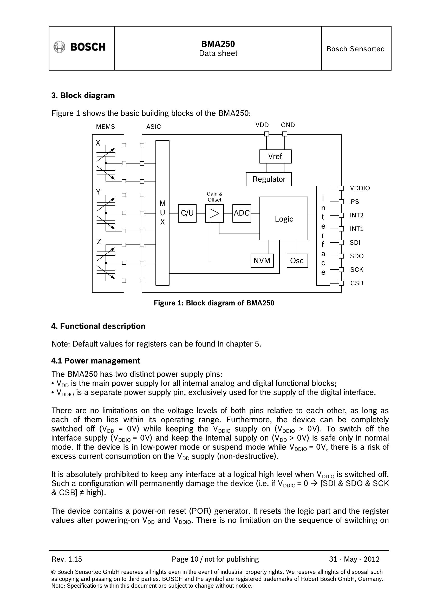 BMA250 Datasheet Bosch Sensortec AiEMA